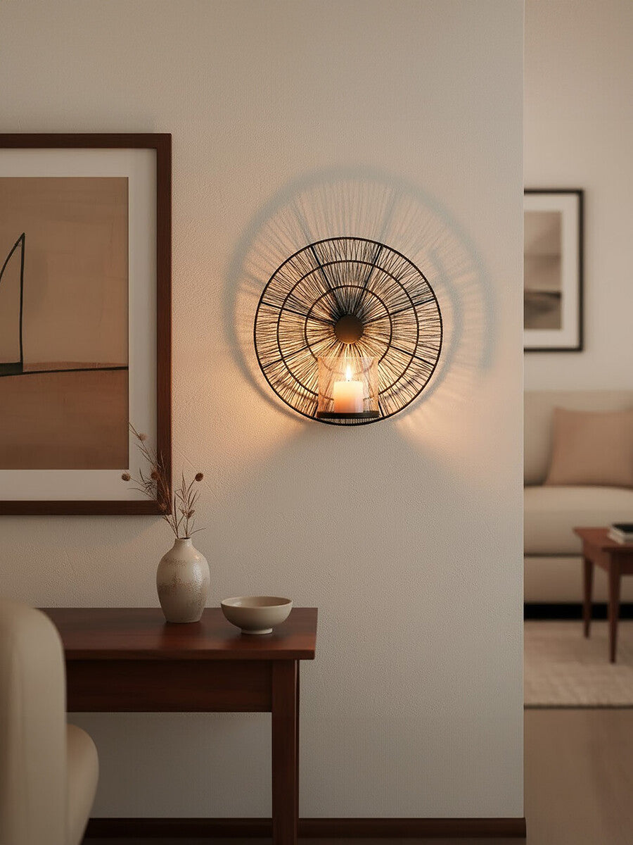 Black Wire Wall Sconce Candle Holder | Enzo