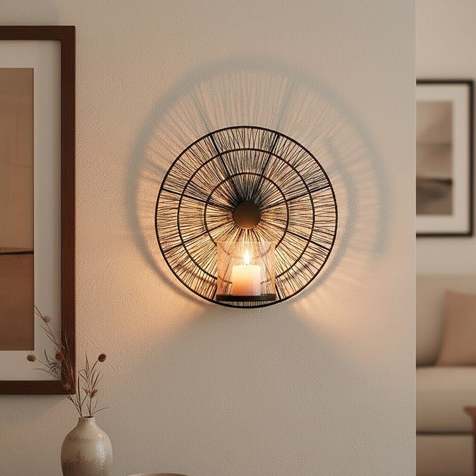 Black Wire Wall Sconce Candle Holder | Enzo