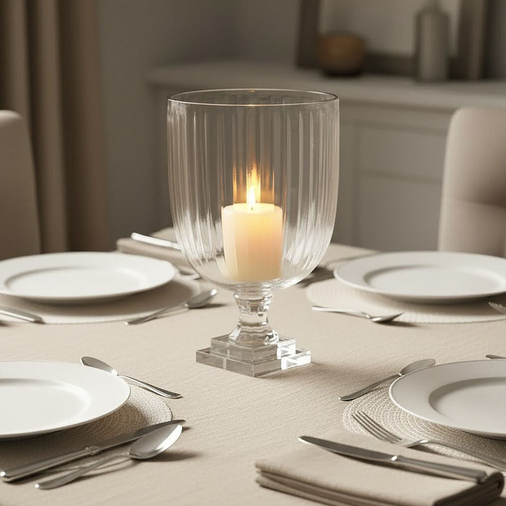 Medium Glass Hurricane Candle Holder | Cortina
