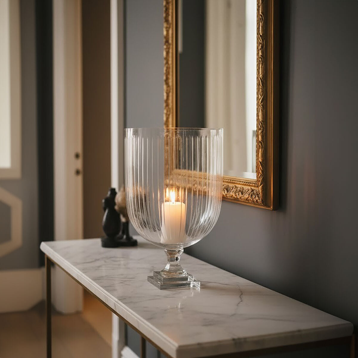Large Glass Hurricane Candle Holder | Cortina
