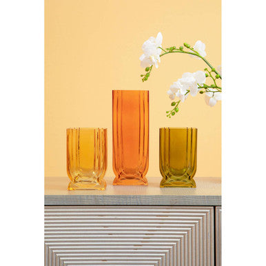 Small Olive Green Glass Vase | Edan