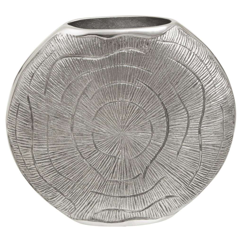 Large Oak Effect Silver Finish Vase | Silva