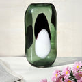 Small Green Glass Vase with Abstract Pattern | Hania