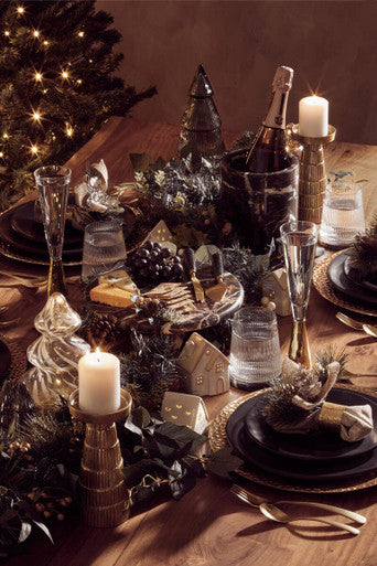 Small Gold Finish Candle Holder | Deomali
