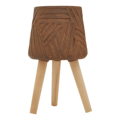 Brown Planter with Angular Legs | Darnell