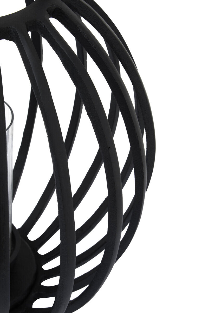 Large Matte Black Finish Lantern | Aura
