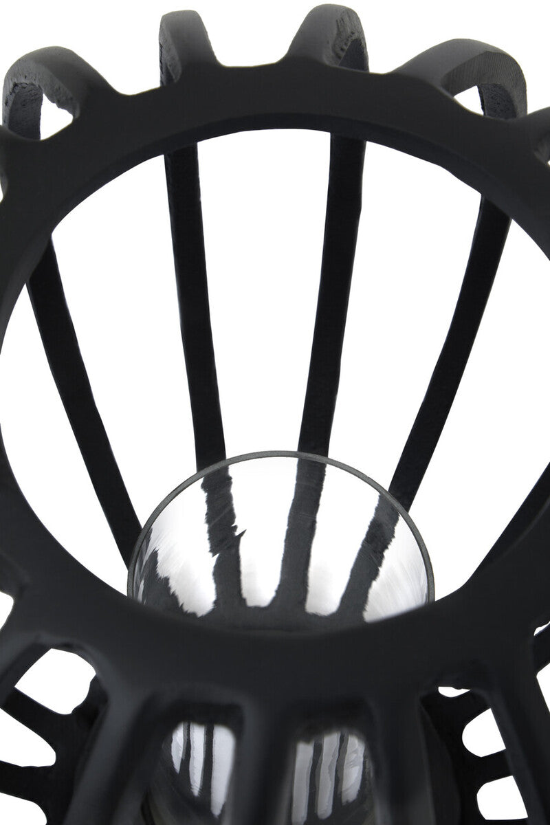 Large Matte Black Finish Lantern | Aura