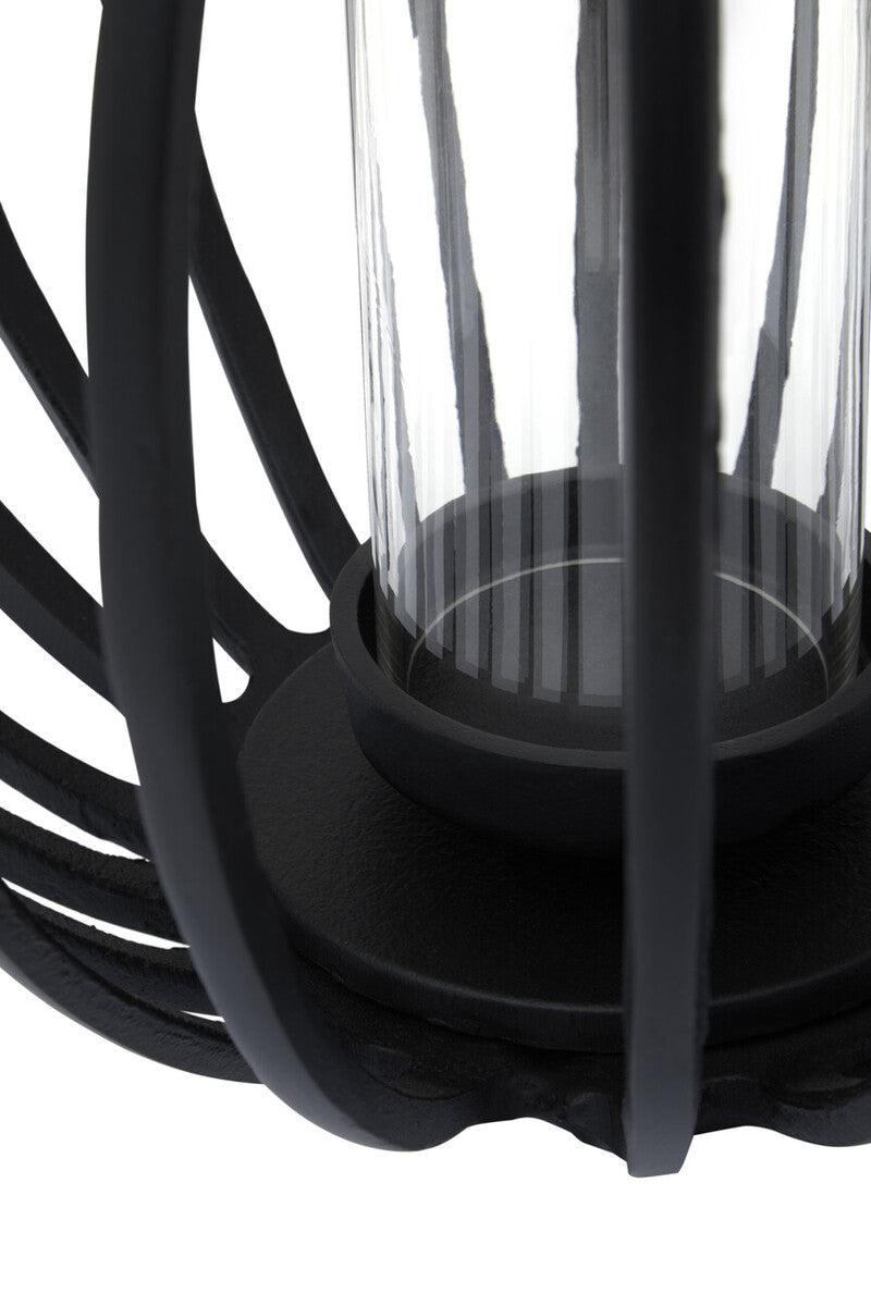 Large Matte Black Finish Lantern | Aura