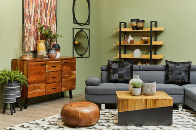 Arlo Black Small Wood Planter with Ombre Finish