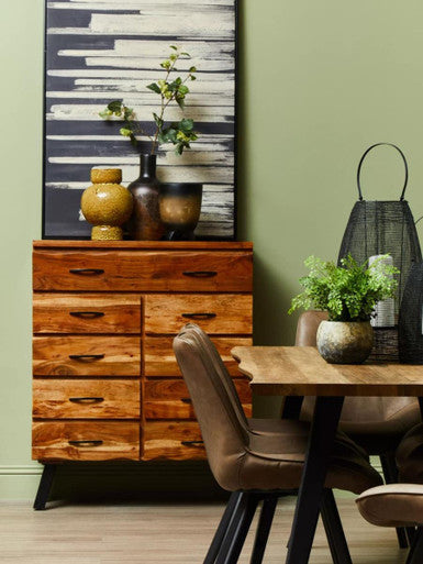 Arlo Black Large Wood Vase with Ombre Finish