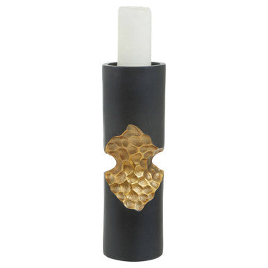 Small Black and Gold Finish Candle Holder | Daito