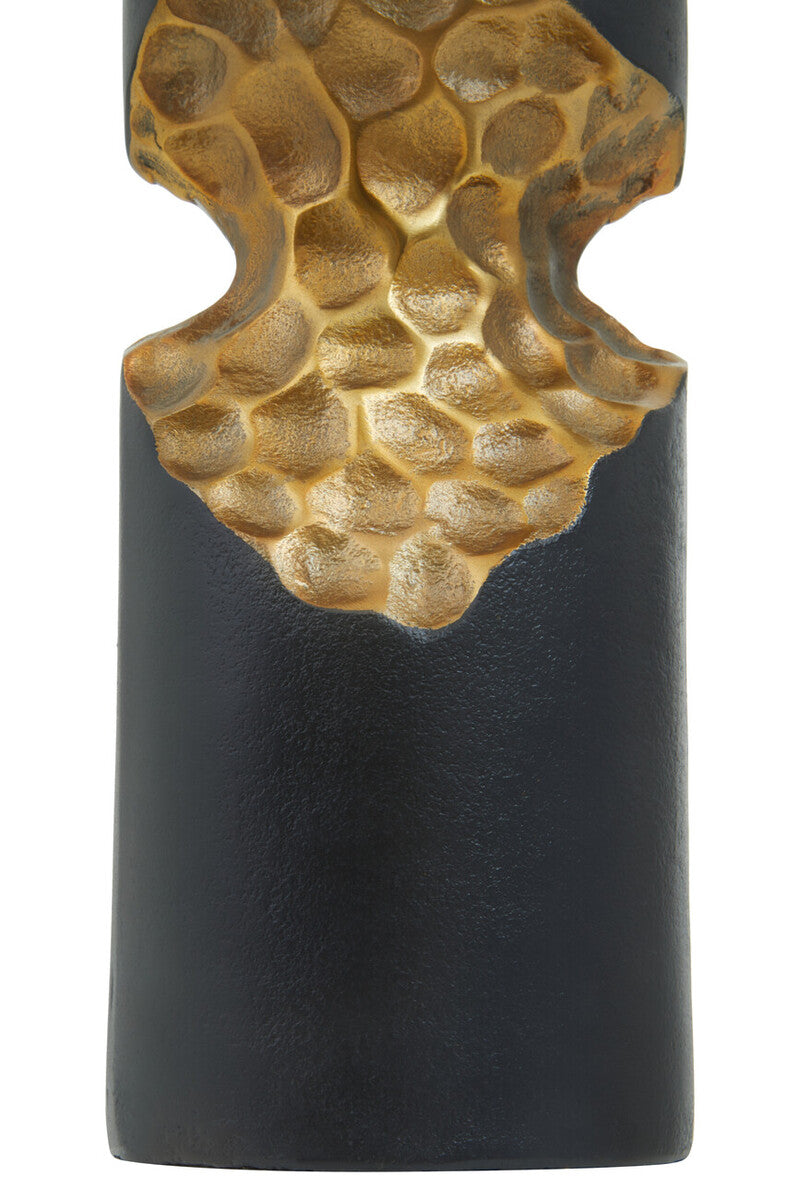 Small Black and Gold Finish Candle Holder | Daito