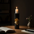 Small Black and Gold Finish Candle Holder | Daito