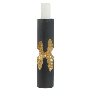 Large Black and Gold Finish Candle Holder | Daito