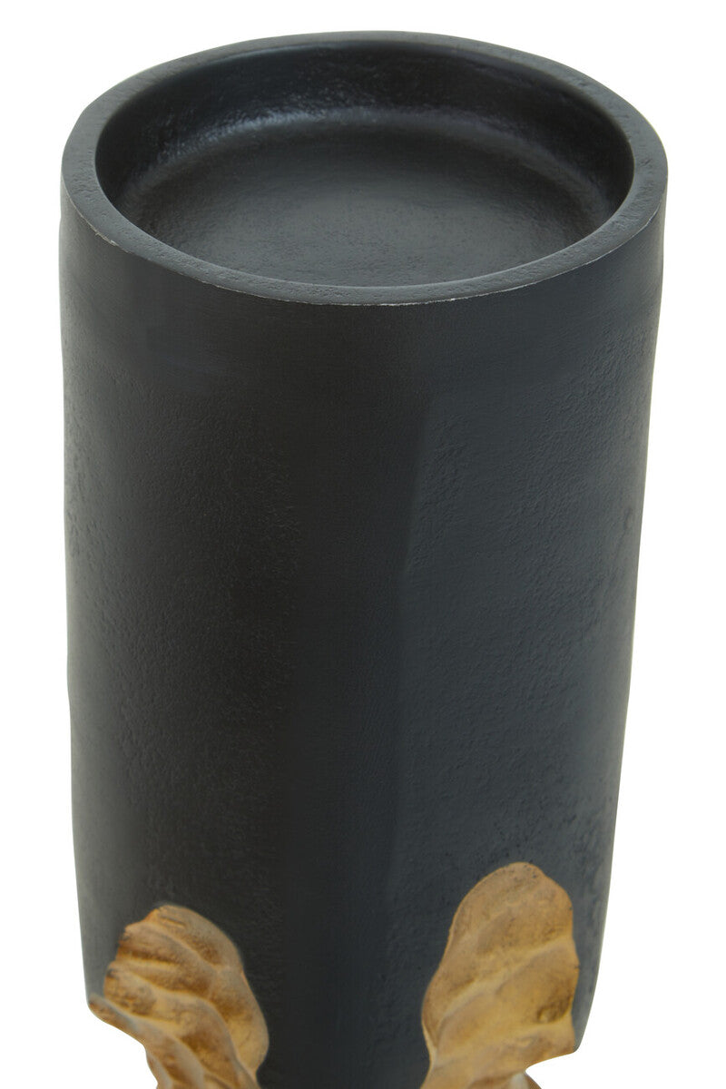 Large Black and Gold Finish Candle Holder | Daito
