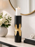 Large Black and Gold Finish Candle Holder | Daito