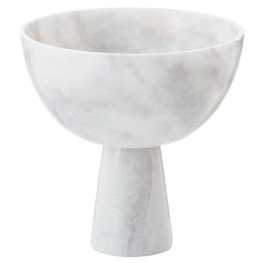 Large White Marble Pedestal Bowl | Salmo