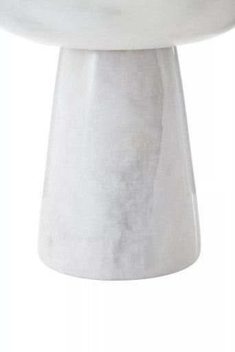 Large White Marble Pedestal Bowl | Salmo