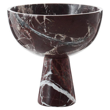 Large Red Marble Pedestal Bowl | Salmo