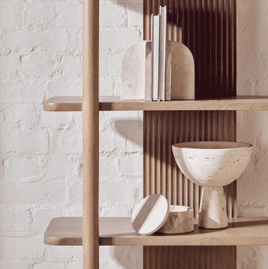 Travertine Pedestal Bowl | Tibor