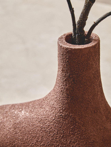 Large Textured Red Abstract Vase | Dunas