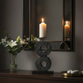 Large Charred Black Mango Wood Log Candle Holder | Fidel