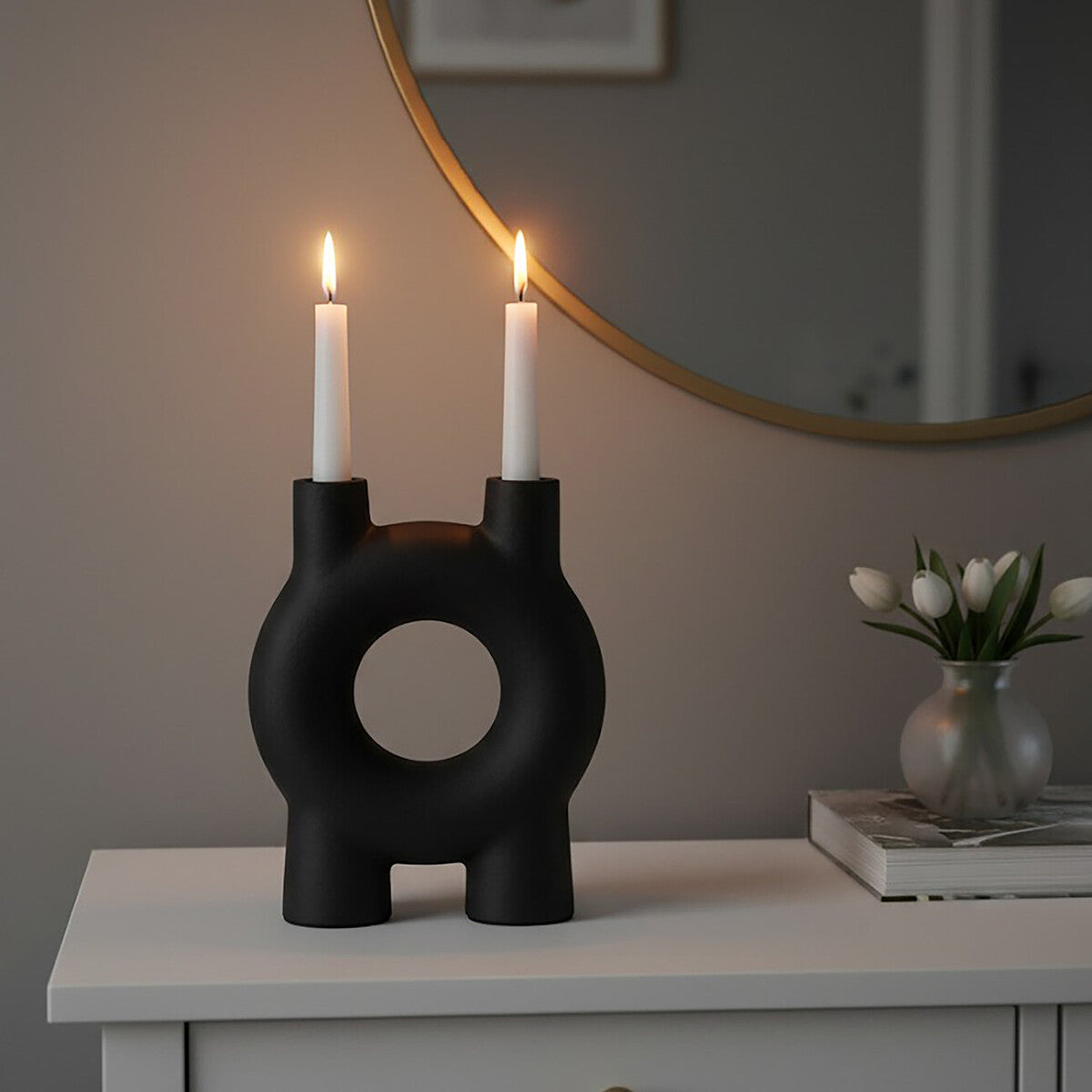Small Black Candle Holder | Hapax