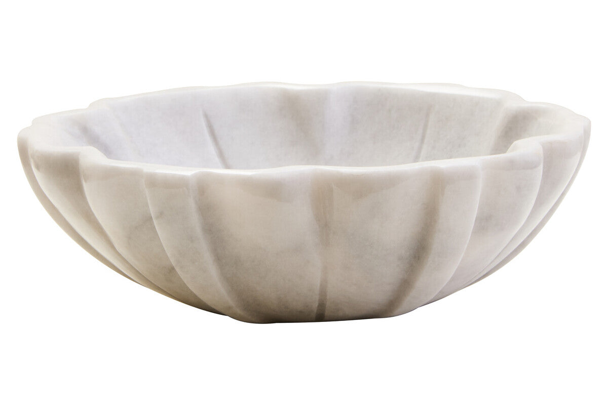 Small White Marble Lotus Bowl | Zoro