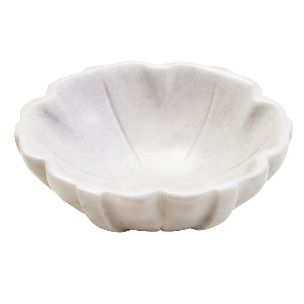 Small White Marble Lotus Bowl | Zoro