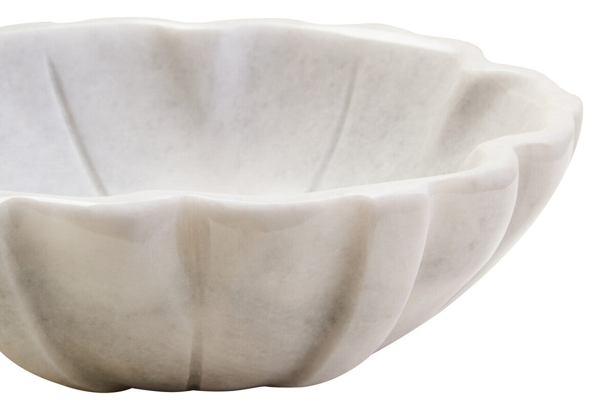 Small White Marble Lotus Bowl | Zoro