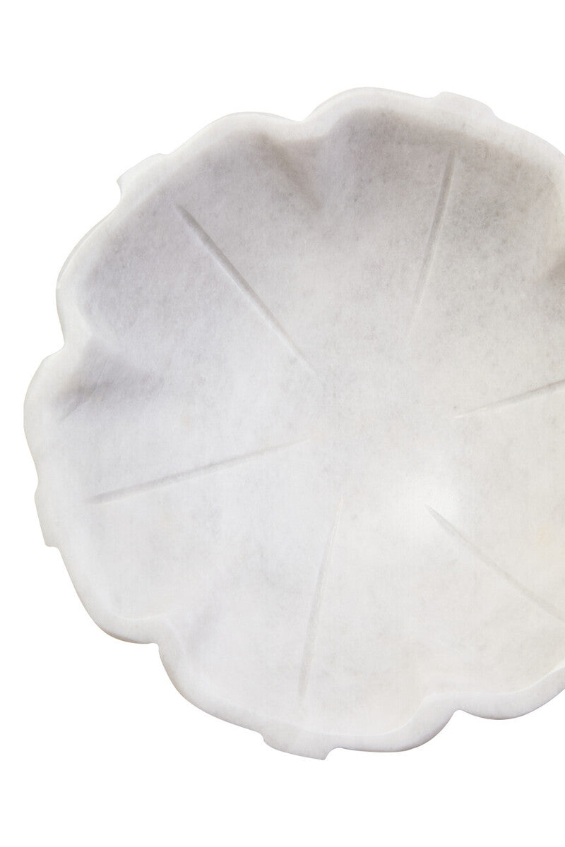 Small White Marble Lotus Bowl | Zoro