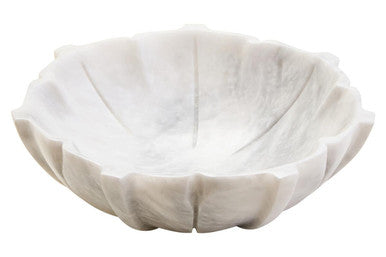 Medium White Marble Lotus Bowl | Zoro