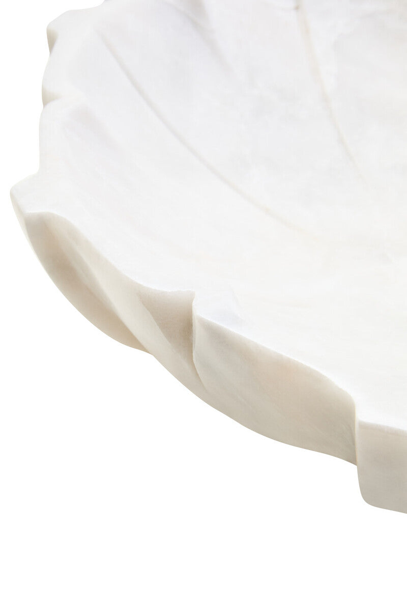 Large White Marble Lotus Bowl | Zoro