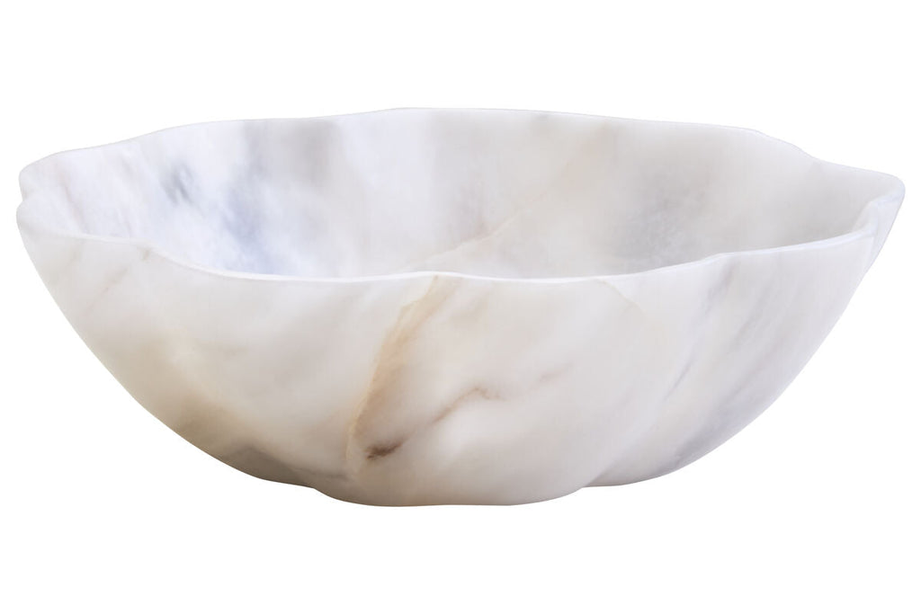 Small White Marble Scalloped Bowl | Zoro