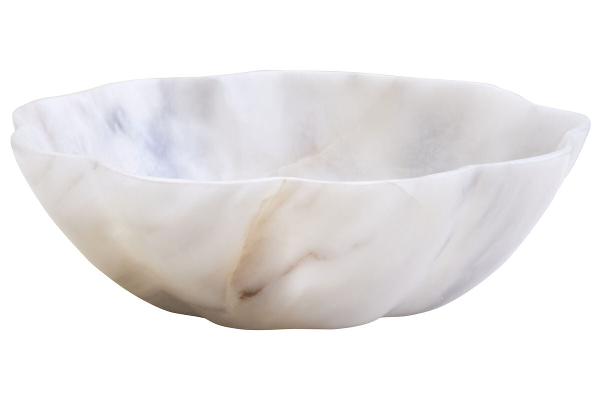 Small White Marble Scalloped Bowl | Zoro