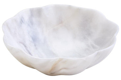 Small White Marble Scalloped Bowl | Zoro