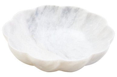 Large White Marble Scalloped Bowl | Zoro