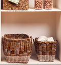 Set of Two Natural Rattan Square Storage Baskets | Hampstead
