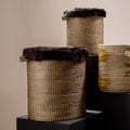 Set of 2 Seagrass Baskets with Faux Fur Trim | Bora