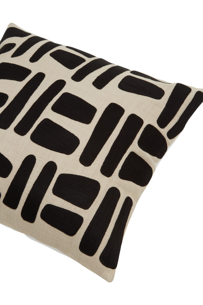Natural and Black Square Cushion | Bosie Ozella