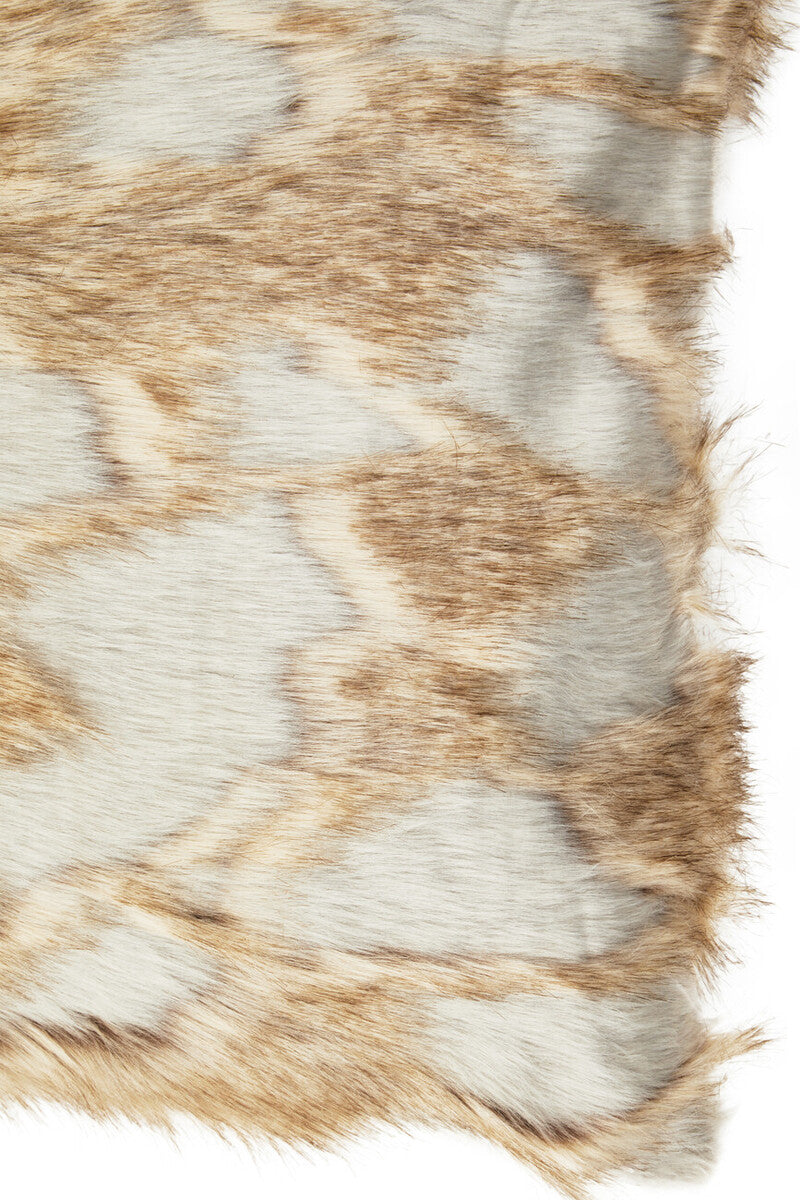 Bosie Grey and Natural Square Fur Cushion | Lamina