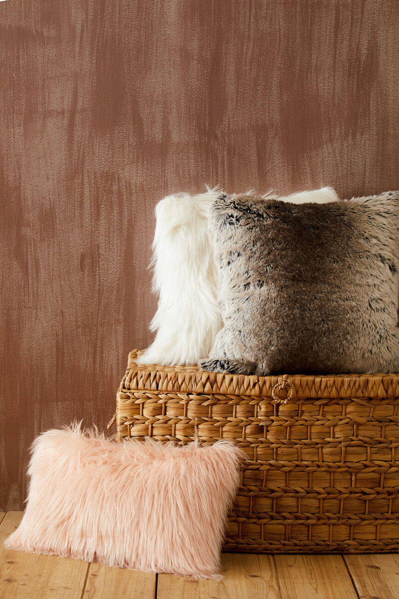 Bosie Cream Square Fur Cushion | Lamina