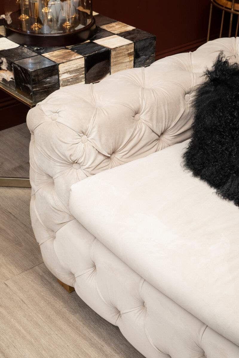 Bosie Real Fur Black Square Cushion | Mongolian