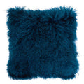 Bosie Real Fur Teal Square Cushion | Mongolian