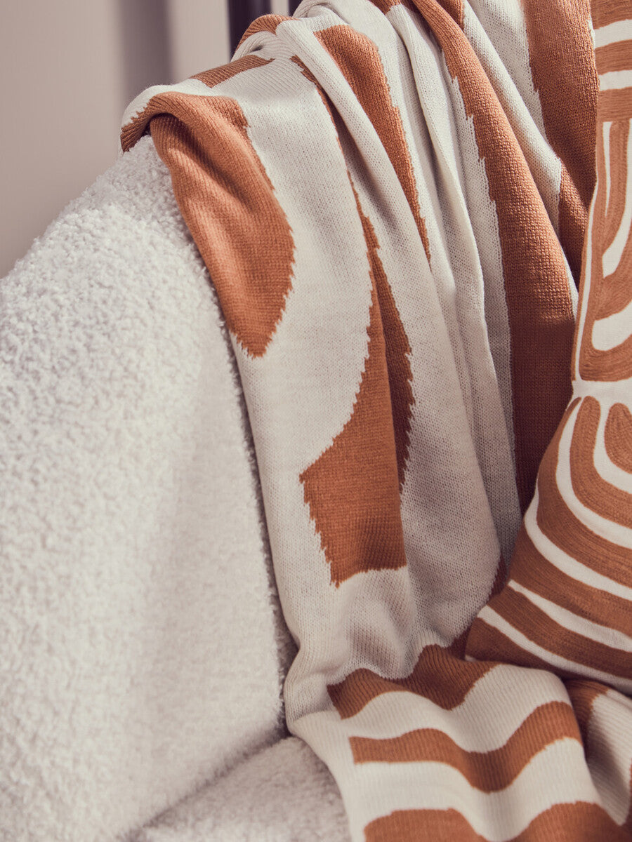 Natural and Terracotta Throw | Bosie Ozella