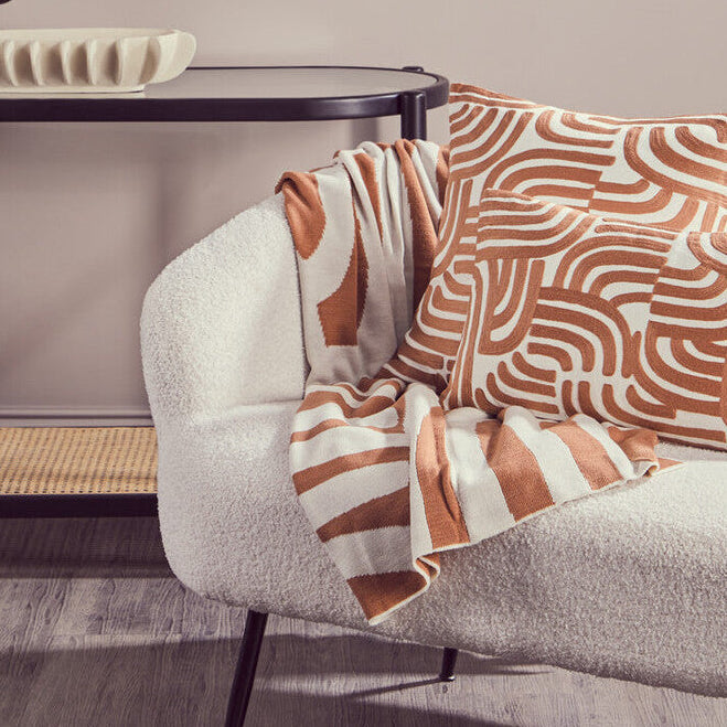 Natural and Terracotta Throw | Bosie Ozella