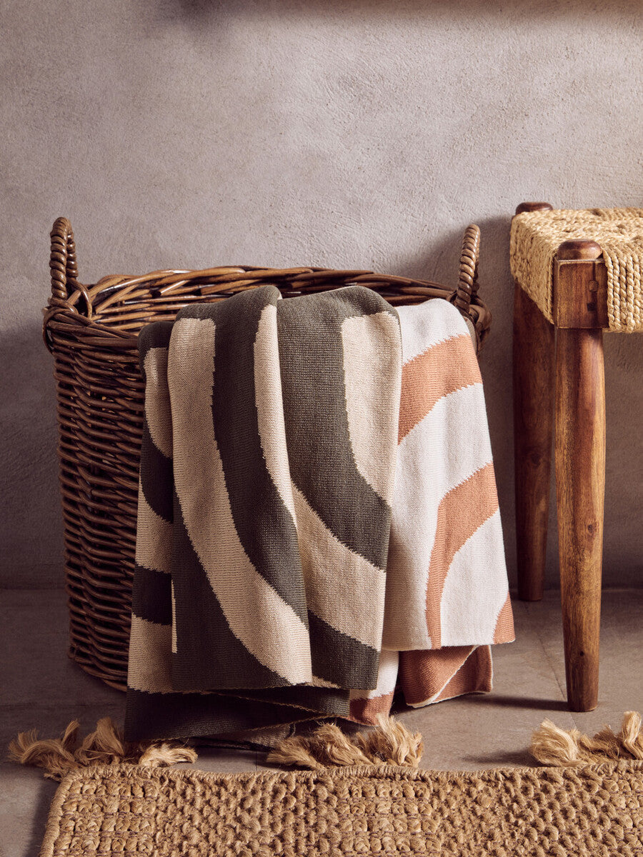 Natural and Terracotta Throw | Bosie Ozella