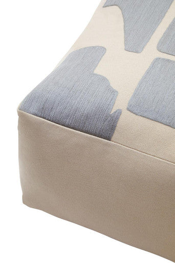 Natural and Grey Square Floor Cushion | Bosie Ozella