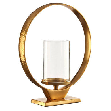 Medium Gold Finish Candle Holder | Cirqua