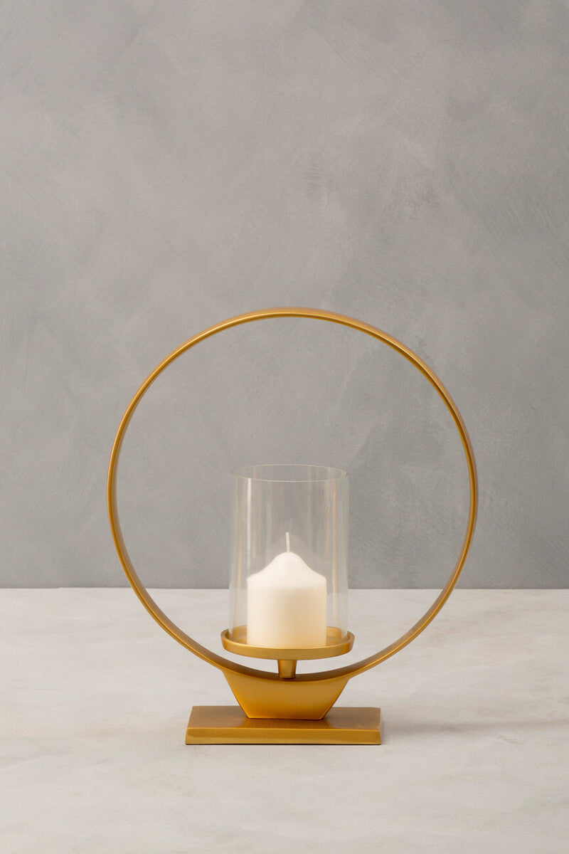 Medium Gold Finish Candle Holder | Cirqua